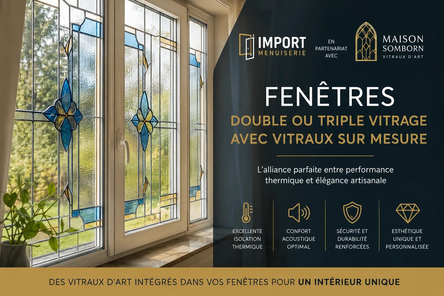 Fenêtres double/triple vitrage & vitraux sur mesure